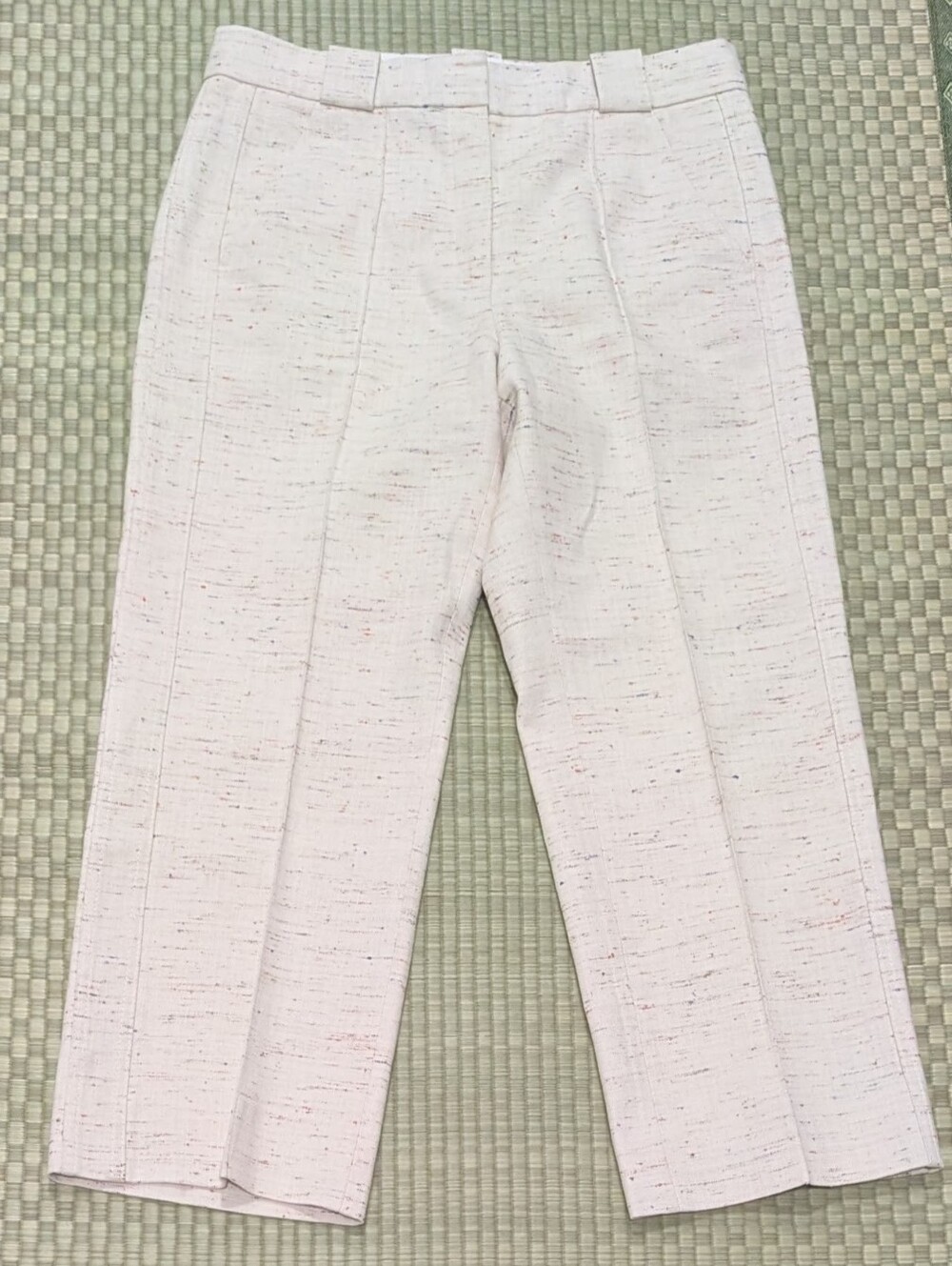 LNWOT ME+EM Claim Crop Pants in Cream Multi Women's Size 8 Made in Portugal